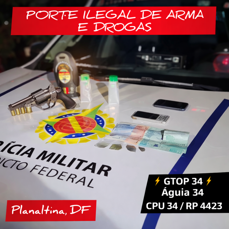 PMDF apreende arma e drogas em festa em Planaltina