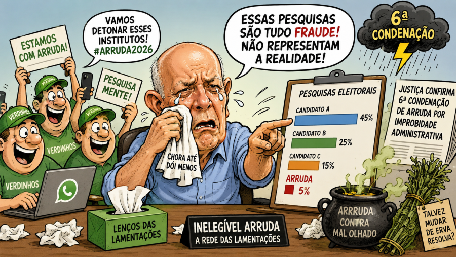 Arruda declara guerra às pesquisas após perder em todas e transforma redes sociais em “muro das lamentações