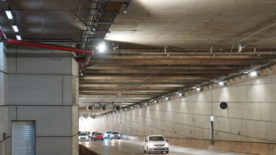 Túnel Rei Pelé terá interdição parcial à noite para manutenção dos ventiladores