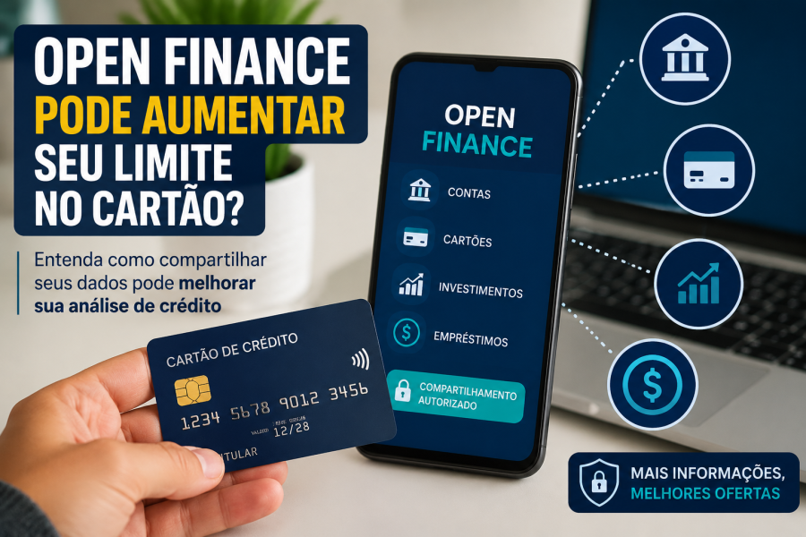 Open Finance pode aumentar seu limite no cartão? Entenda quando compartilhar seus dados vale a pena