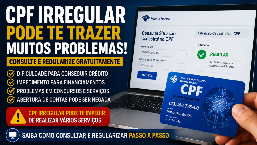 CPF irregular? Veja como consultar gratuitamente e regularizar sem sair de casa